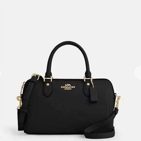 Coach Black Rowan Satchel Handbag - Picture 1 of 8